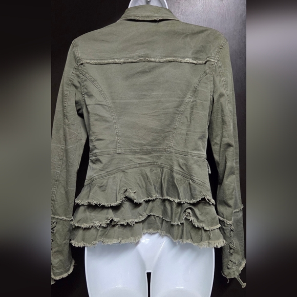 Free People Ruffle Hem Distressed Jacket - Picture 7 of 9